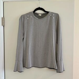 Striped Shirt with Pearl detailing